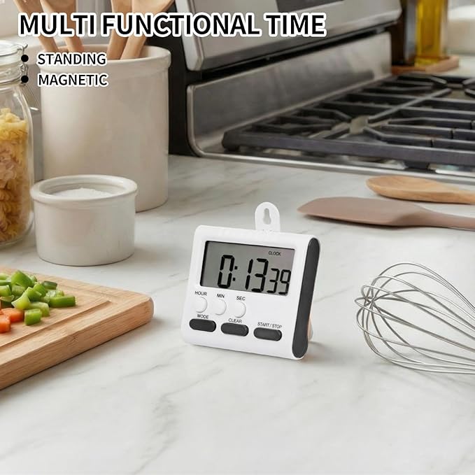 Mudder 12 Pack Digital Kitchen Timer for Cooking, Large Digits, 24 Hour Magnetic Backing Stand Kitchen Timers Clock for Classroom Kids Teachers, Loud Alarm and Large Screen (Black) - Image 4