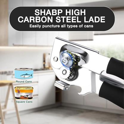 Commercial Can Opener with Magnet,Crank Can Opener Manual Heavy Duty with Comfortable Extra-long Handles, Ergonomic Design Large Handheld Can Open Easy for Big Cans,Bottle Opener - Image 3
