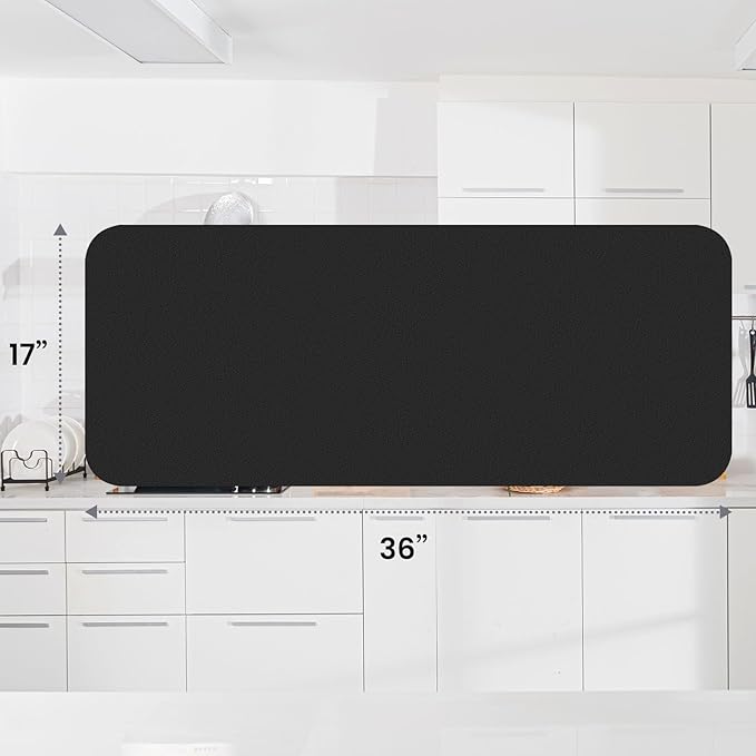 WISELIFE Dish Drying Mat Super Absorbent Drying Mat Large Dish Drying Mats for Kitchen Counter Easy Clean Dish Mat Kitchen Drying Mat18"x 36" Classic Black - Image 3