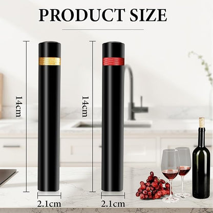 2pcs Arropop Wine Opener, Travel Portable Pocket Air Pressure Pump Bottle Open for Home Restaurant Party (Golden+Red)