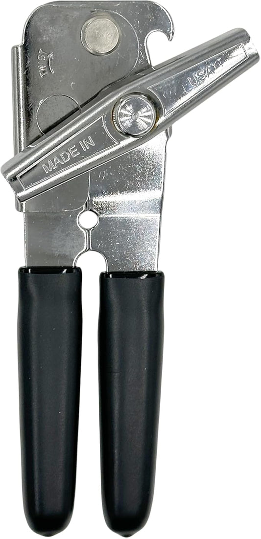 EasyTwist Heavy-Duty Manual Swing Away Can Opener with Carbon Steel Cutting Blade by B53 – Made in the USA – Comfortable Grip, Smooth Operation, Rust-Resistant, Ideal for Home or Commercial Kitchens