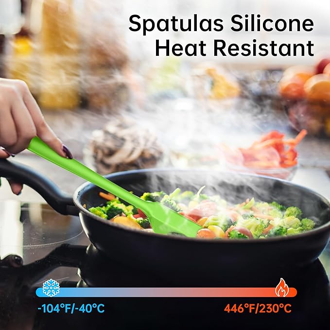 5-Piece Silicone Spatula Set - Heat Resistant 446°F Food Grade BPA Free, Nonstick Cookware Safe Dishwasher Safe Kitchen Tools for Baking, Cooking, Stirring, Multicolor.