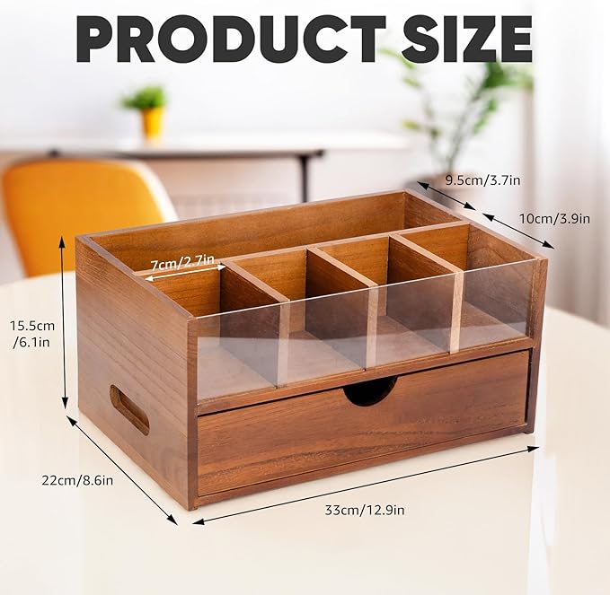 Coffee Bar Station Organizer for Countertop, Coffee and Tea Drawer Organizer, Koffee Cup Organizer Station Pod Holder with 2 Drawers