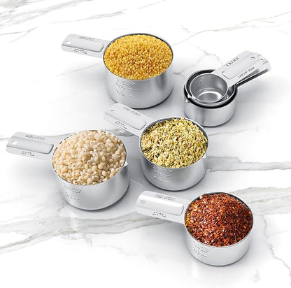 TILUCK Stainless Steel Measuring Cups Set,Kitchen Gadgets for Cooking & Baking,Set of 7 - Image 5