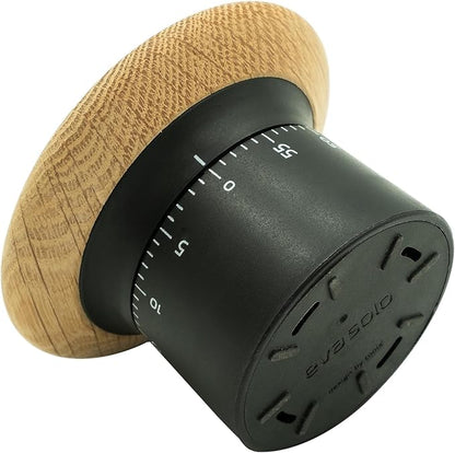 EVA SOLO | Countertop Kitchen Timer | Nordic Kitchen Collection | 60 Minute Alarm | Non-Slip Rubber Base | Danish Design - Functionality & Quality | D3.54 x W3.54 x H2.76 Inch | Black/Natural