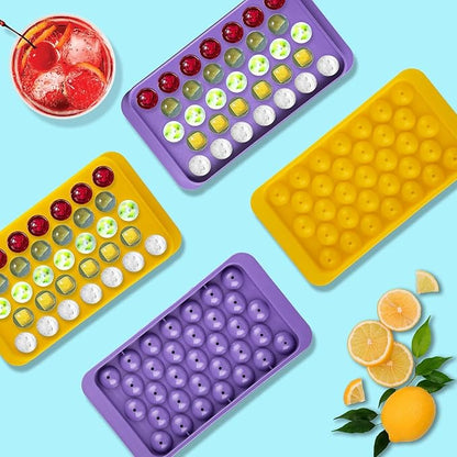 Small Ice Cube Trays for Freezer – 2 Pack Hard Plastic Mini Ice Cube Trays, 66 Small Ice Cubes (1.1”), BPA Free Ice Mold for Cocktails, Iced Coffee & Drinks