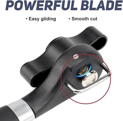Side Cut Can Opener Smooth Edge, Safety Can Opener with Durable Sharp Blade, Big & Soft Turn Knob & Comfortable Non-Slip Handle, Black - Image 2