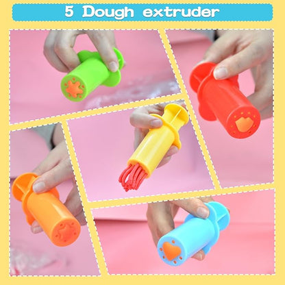 LCY WEDSHI Dough Tool Set, 15 Pcs Dough Tools Sets for Kids Ages 4-8, Dough Accessories Includes Cutters Roller, Rolling Pins, Safety Scissors, Plastic Knife - Image 4