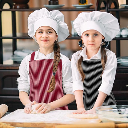 2 Pack Stripes Kids Apron, Kids Cooking Aprons with 2 Pockets, Cute Aprons for Cooking for Boys and Girls