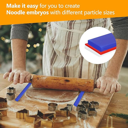 6Pcs Silicone Rolling Pin Guides - Perfect Dough Leveler Sticks for Precision Baking - Food Grade Silicone Strips for Thickness Guide