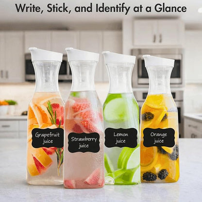 YOUEON 8 Pack 50 Oz Plastic Water Carafe with Lid and Label, Clear Water Drink Containers, Juice Carafe Pitcher Bulk for Water, Juice, Iced Tea, Soda, Lemonade and Other Beverages - Image 5