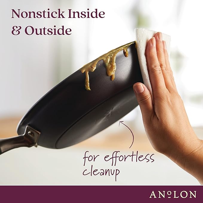 Anolon Advanced Home Hard Anodized Nonstick Sauté Pan with Helper Handle and Lid, 5 Quart - Moonstone - Image 3
