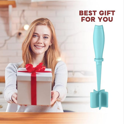 Meat Chopper, Upgrade Hamburger Smasher, Premium Heat Resistant Meat Masher for Ground Beef, Ground Turkey and More, Non Stick Mix Grinder-Aqua - Image 7