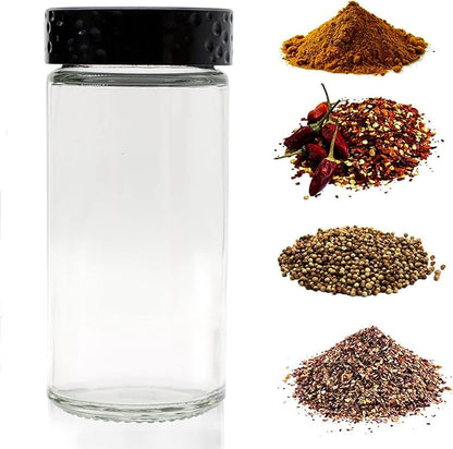 Tianifa 6pcs Black Spice Jars, 3 oz Glass Seasoning Bottles, Spices Container, Empty Spice Jars,Round Spice Bottles with Airtight Plastic Caps with Shaker Lids - Image 6