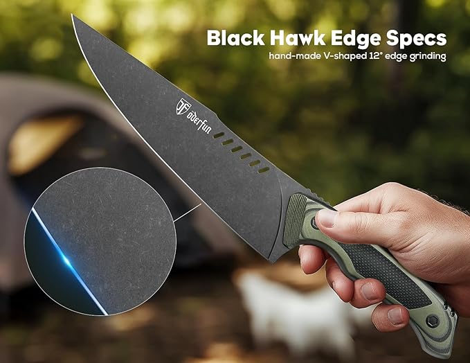 8 Inch Professional Chef Knife with Leather Sheath, Ultra Sharp Kitchen Knife with G10 Handle,Full Tang, Gyuto Style for Home Cooking and Outdoor BBQ, Knives for Men Him Husband
