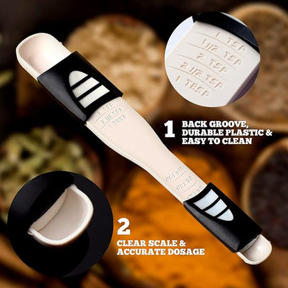 Performore Adjustable Measuring Spoon with Double End Adjustable Scale, 9 Stalls All in One Measuring Spoon, Wide Range of Measurements - Dry and Semi-Liquid Ingredients for Baking, Cooking - Image 4