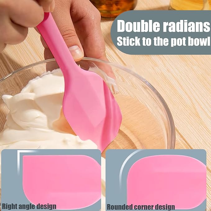 8 Pieces Silicone Spatulas,8.5 inch Non-stick with Stainless Steel Core,Heat Resistant-500℉, Food Grade Dishwasher Safe, for Mixing,Cooking,Baking (Mixed color) - Image 6