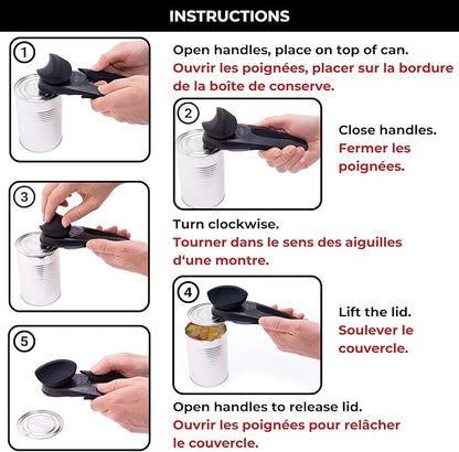 Starfrit MightiCan Can Opener - Safe - Holds Lid and Leaves No Sharp Edges on Lid - 3 year warranty - Comfort Grip - Heavy Duty Non-Slip Knob - 2025 Model - Image 8