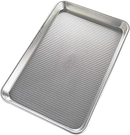 USA Pan Jelly Roll Pan, Heavy Duty Aluminized Steel, 14.1875 x 9.25, Corrugation Design May Vary by USAPan
