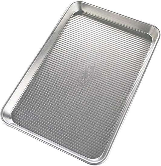 USA Pan Jelly Roll Pan, Heavy Duty Aluminized Steel, 14.1875 x 9.25, Corrugation Design May Vary by USAPan