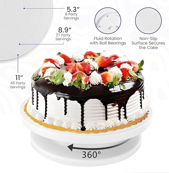 540PCS Cake Decorating Kit - Baking Supplies with 4 Springform Pans, Rotating Turntable, Decorating Tools, Cake Baking Supplies Set for Beginners - Image 4