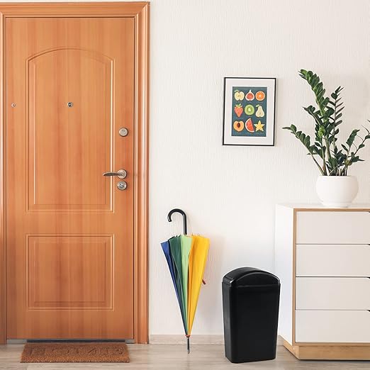 Plastic Waste Bin with Swing Lid, 14 Liter Garbage Can, 1 Pack, 5.2" x 8.2" x 15.7" - Image 4