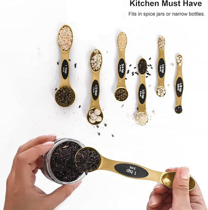 Magnetic Measuring Spoons Set Stainless Steel with Leveler, Stackable Metal Tablespoon Measure Spoon for Baking, Measuring Cups and Spoon Set Kitchen Gadgets Apartment Essentials Fits - Image 6
