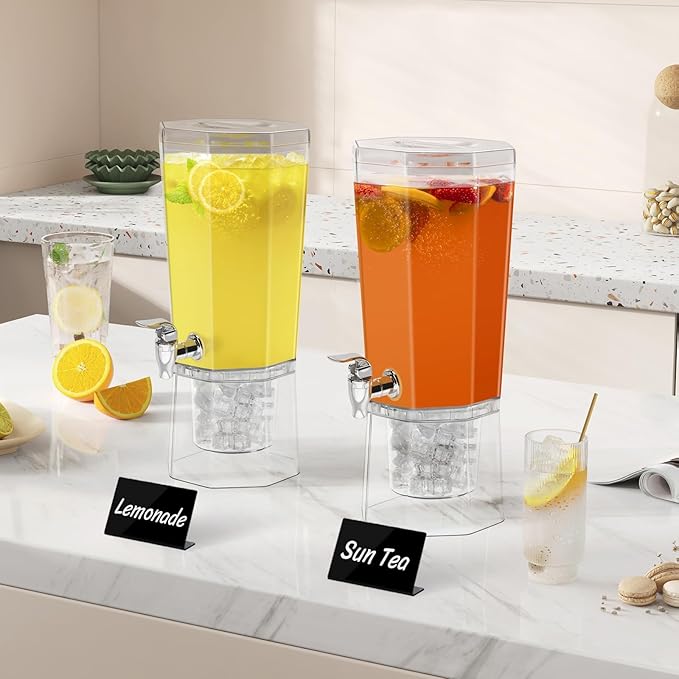 Lifewit 1 Gallon Drink Dispenser for Parties, 4L Plastic Beverage Container with Stand for Juice/Tea/Soda & Lemonade, Clear Water Pitcher with Spigot for Mimosa Bar Hosting 39 x 16 cm/15x6" - Image 9