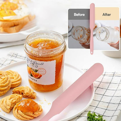 4Pcs Jar Spatula Silicone Long Scraper, Food-grade Cream Spatulas, Heat-Resistant Jam Spreader for Scraping Kitchen Baking Mixing Cake Butter - Image 2