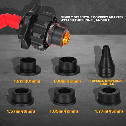 BILITOOLS Universal Coolant Funnel Kit - 13PCS No-Spill Radiator Flush & Burping Funnel Kit with 6 Adapters, Leak-Proof & Air Bleeding Radiator Fill Funnel, Thickened Set for Most Cars