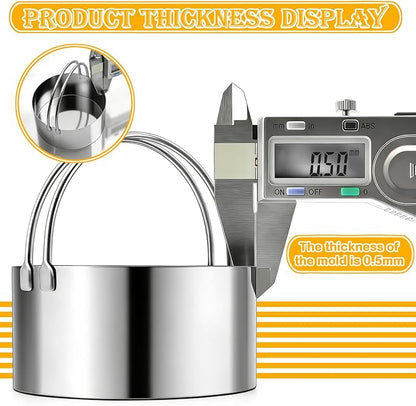 Cookie Cutters (5 Pieces/Set),Round Biscuit Cutter Set with Handle and Big Ring, Professional Baking Dough Cutter Tools for Cakes, Sandwiches, Donuts, Dumplings - Image 4
