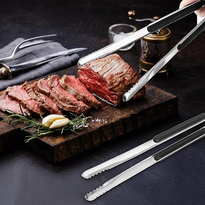 4 Pack Premium Stainless Steel Kitchen Tongs, Serving Tongs for Cooking, XEVOM Metal Food Tongs with Non-Slip Grip, Heat Resistant Grill Tongs 12 inch - Image 6
