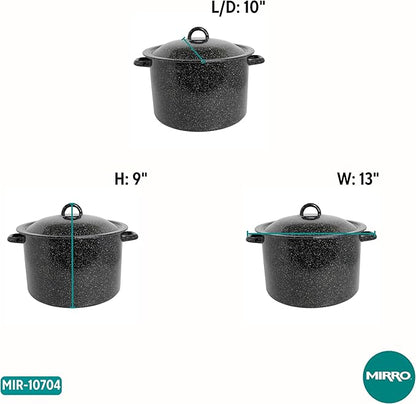 MIRRO 7.75qt Enamel Stock Pot, Black - Image 8