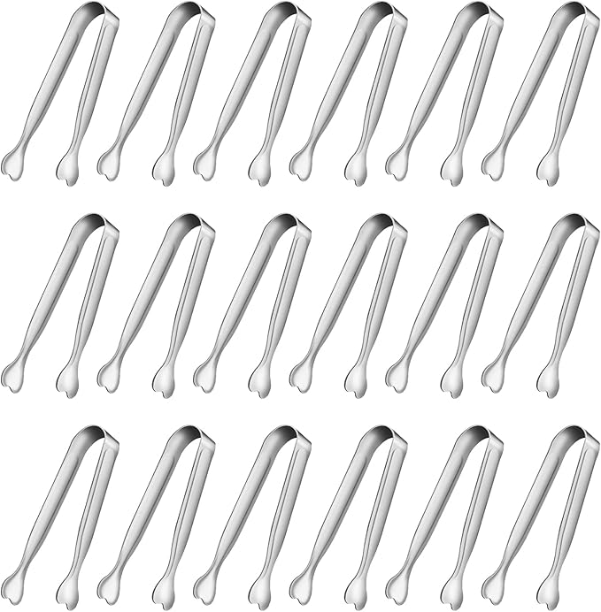 Mini Serving Tongs, Anytrp 18-Packs Stainless Steel Sugar Tongs, 4.3inch Ice Tongs Kitchen Appetizers Tongs for Coffee Bar, Tea Party, Desserts Party, Sugar and Ice Bucket by Unknown