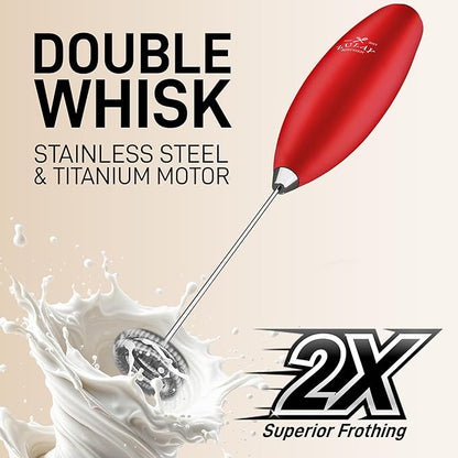 Zulay Kitchen Whisk Milk Frother with 4 Duracell Batteries - Powerful Handheld Foam Maker for Coffee, Lattes, Matcha, Hot Chocolate & Cappuccinos - Whip Creamy Froth in Seconds - Image 4