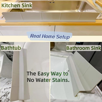 Sink Splash Guard | Tall Wall Splatter Screen | Keeps Clothes & Countertops Dry for Kitchen & Pet Bathing | Strong Silicone Suction -Sink Edge Protector | Perfect for Washing Dishes & Small Dogs