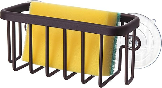 SunnyPoint NeverRust Kitchen & Bathroom Sink Caddy for Sponges, Scrubbers, Soap, 6" x 2.5" x 2.65", with Adhesive Mount - Additional Suction Cup Included –Aluminum (Oil Bronze, NOT Black) by SunnyPoint