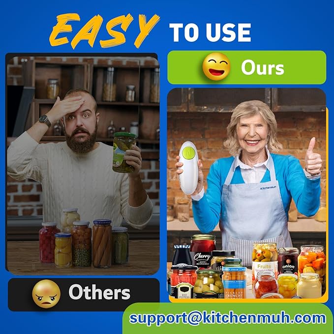 Higher Torque Electric Jar Opener for Seniors with Arthritis Fit Almost Jars Size, Strong Tough Automatic Jar Opener for Weak Hands, Hands Free Battery Operated Bottle Opener for Arthritic Hands White - Image 3