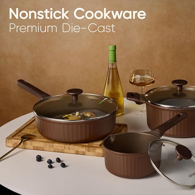 CAROTE Pots and Pans Set Non Stick, Cookware Sets Nonstick 21 pcs Kitchen Pot & Pan, Induction cookwasre Compatible with Crepe Frying Pan PFOA/PFOSFree - Image 6