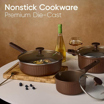 CAROTE Pots and Pans Set Non Stick, Cookware Sets Nonstick 21 pcs Kitchen Pot & Pan, Induction cookwasre Compatible with Crepe Frying Pan PFOA/PFOSFree - Image 6