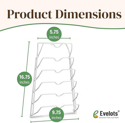 Evelots 6 Pot Lid Organizer for Cabinet or Pantry Wall - Cupboard Door Pots and Pans Organizer - Glass or Metal Pan Covers Cabinet Organizer - Rack Hanger Dividers - Set of 2