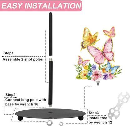 Whaline Spring Summer Paper Towel Holder Colorful Butterfly Floral Large Metal Towel Holder Countertop Roll Stand Organizer for Home Party Kitchen Bathroom Decor Accessories