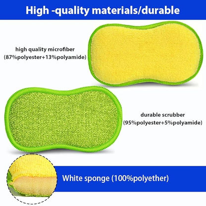 12 Pack Multi-Purpose Scrub Sponges for Kitchen by SmilePowo Non-Scratch Microfiber Sponge Along with Heavy Duty Scouring Power - Effortless Cleaning of Dishes, Pots and Pans - Image 4