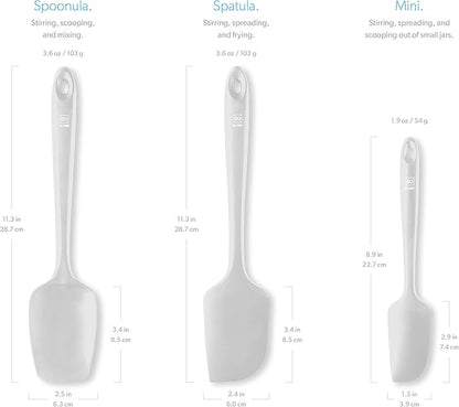 DI ORO Silicone Spatula Set - Rubber Kitchen Spatulas for Baking, Cooking, & Mixing - 600°F Heat-Resistant & BPA Free Silicone Scraper Spatulas for Nonstick Cookware - Dishwasher Safe (3pc, Stone) - Image 5