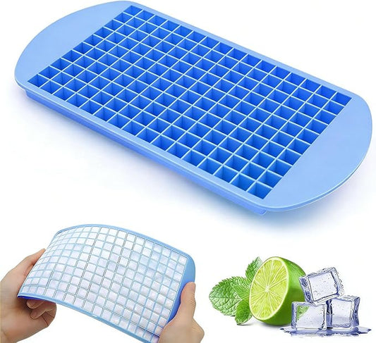 Silicone Ice Cube Tray,160 Mini Crushed Ice Cube Molds Easy Release Small Ice Cube for Chilling Whiskey Cocktail Kitchen Gadgets Stackable Ice Trays,Super mini ice Cubes 1cm³,Without lid,1 Pack