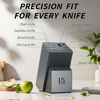 KnifeSaga Premium Knife Set 15 Pcs Quality Kitchen Knife Set with Block, Japanese High Carbon Stainless Steel Razor Sharp Knife Block Set, Acacia Wood Block Knife Set with Ergonomic Full-tang Handle - Image 7