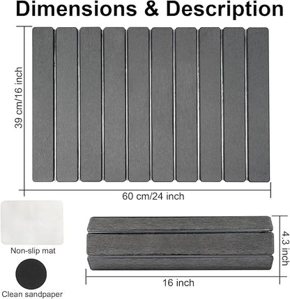 Stone Drying Mat for Kitchen Counter,24"x16" Large Dish Drying Mat,Stone Bath Mat,Quick Drying Fast Absorbent Diatomaceous Drying Matt Kitchen Counter for Dishes Bottles Cups Bathroom Any Countertop - Image 2