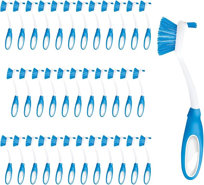 Dish Brush Scrubber for Kitchen, 36 Pack, by LOLA, Stiff Bristles & Food Scraper, Comfort No-Slip Grip Handle, Safe for Non-Stick & Coated Cookware by LolaProducts