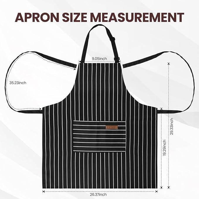 Serrenf 2 Pack Apron, Cooking Kitchen Aprons, Adjustable Bib Apron with 2 Pockets for Men Women Chef Apron - Image 2