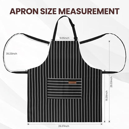 Serrenf 2 Pack Apron, Cooking Kitchen Aprons, Adjustable Bib Apron with 2 Pockets for Men Women Chef Apron - Image 2